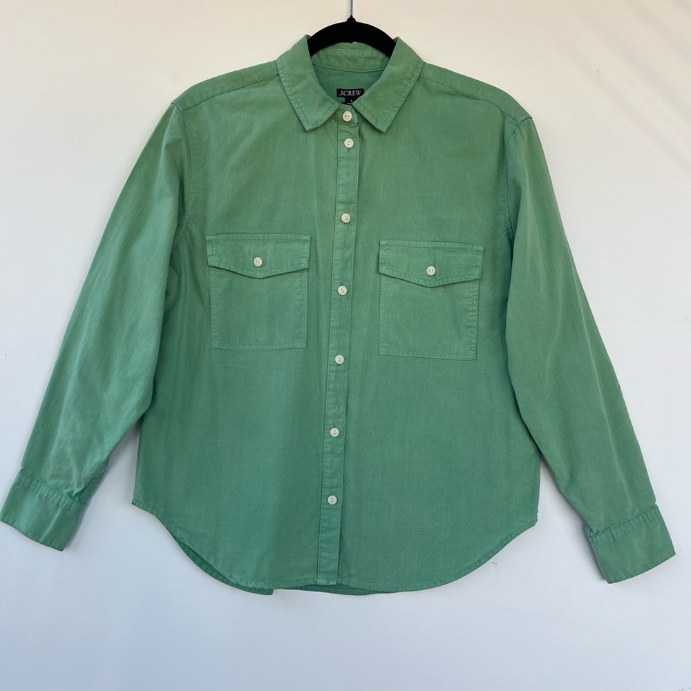 J.Crew Women’s‎ Garment-dyed chambray shirt in Meadow Size 4